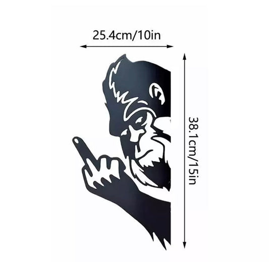 Peek-a-Boo Flipping Off Bigfoot Metal Sign - Bigfoot Says Your #1 - Size 10x15in