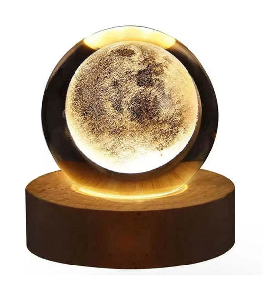 3D Crystal Ball Night Light with Stand, Milky Way Galaxy Glass Sphere Lamp