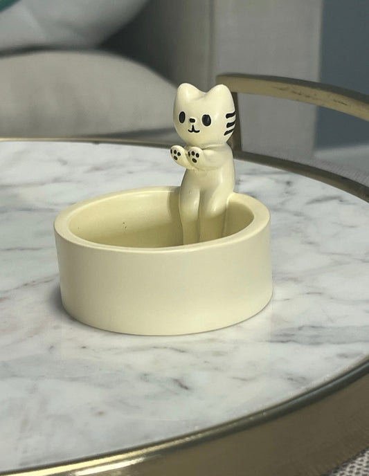 Warming Its Paws Cartoon Kitten Candle Holder Cat Candle Holder