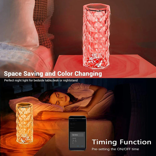 Crystal Lamp Table Lamp 16 Colors Changing Projector Light APP Control Lights
