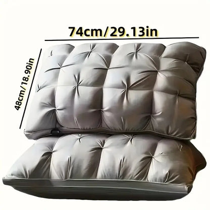 2pcs 5-Star Hotel Quality Pillow, 990G - Deep Sleep Neck Support, Non-Collapse High Pillow Core for All Seasons, Hypoallergenic Polyester Cover, Machine Washable