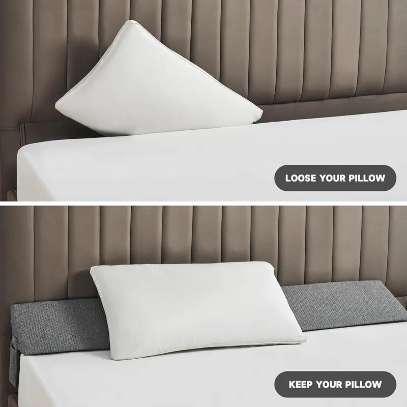 Gap Filler Bed Wedge Pillow for Headboard Gap, High-Density Memory Foam with Breathable CoverBed, Mattress Gap Filler(0-8"), Bed Wedge for Gap Between Your Headboard and Mattress Dark Grey