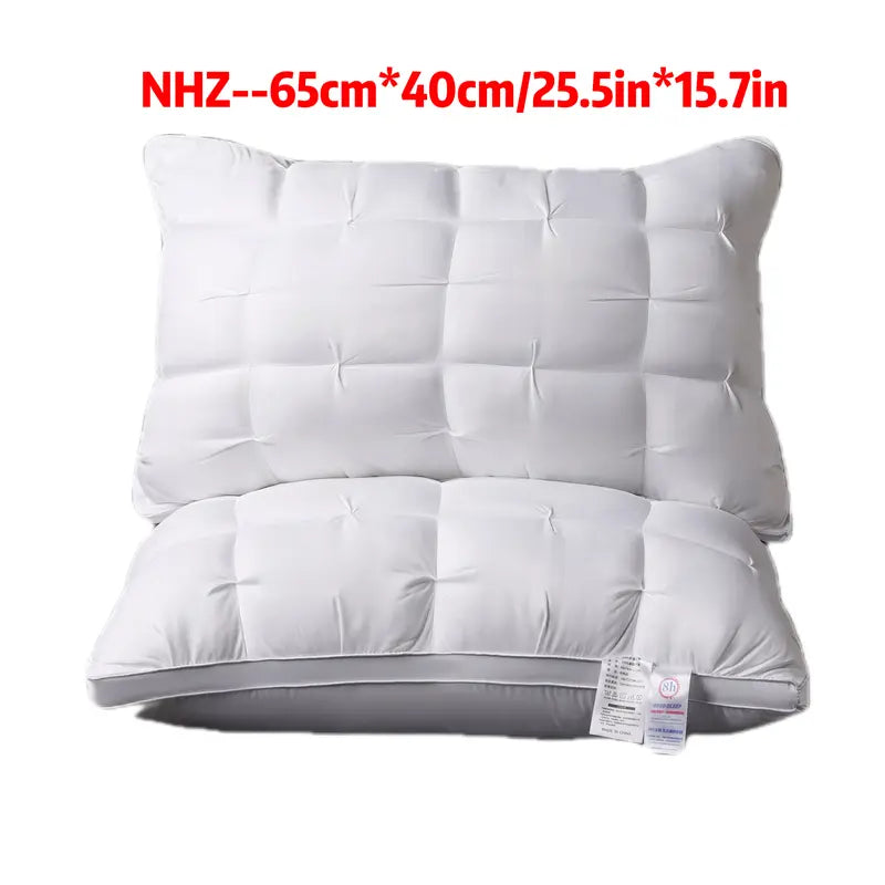 2pcs 5-Star Hotel Quality Pillow, 990G - Deep Sleep Neck Support, Non-Collapse High Pillow Core for All Seasons, Hypoallergenic Polyester Cover, Machine Washable
