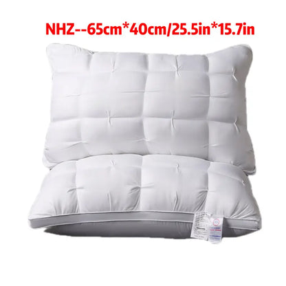 2pcs 5-Star Hotel Quality Pillow, 990G - Deep Sleep Neck Support, Non-Collapse High Pillow Core for All Seasons, Hypoallergenic Polyester Cover, Machine Washable