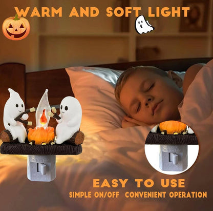 Ghost Campfire Flickering Nightlight Fire Marshmallow Night Light Halloween Gift