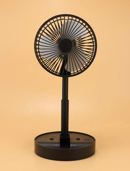 Usb Rechargeable Desktop Mini Fan With Telescopic Feature, Adjustable In 3 Speeds