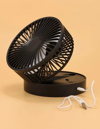 Usb Rechargeable Desktop Mini Fan With Telescopic Feature, Adjustable In 3 Speeds