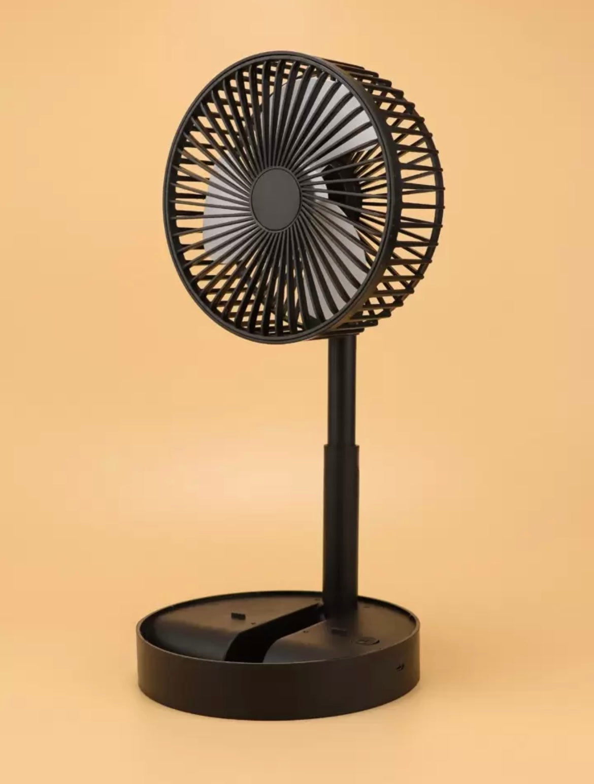 Usb Rechargeable Desktop Mini Fan With Telescopic Feature, Adjustable In 3 Speeds
