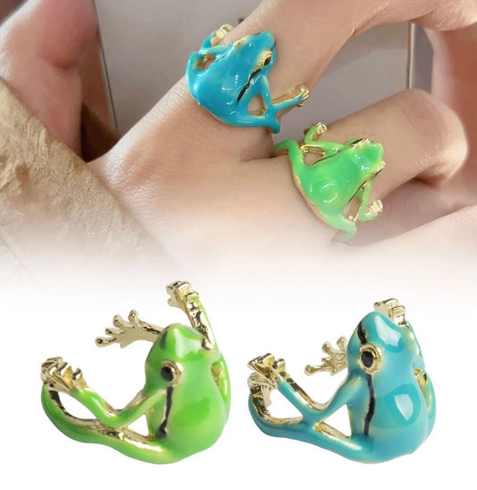 Latest-Tree Frog Ring, Vintage Frog Ring, Adjustable Tree Frog Ring OY