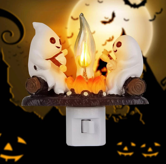 Ghost Campfire Flickering Nightlight Fire Marshmallow Night Light Halloween Gift