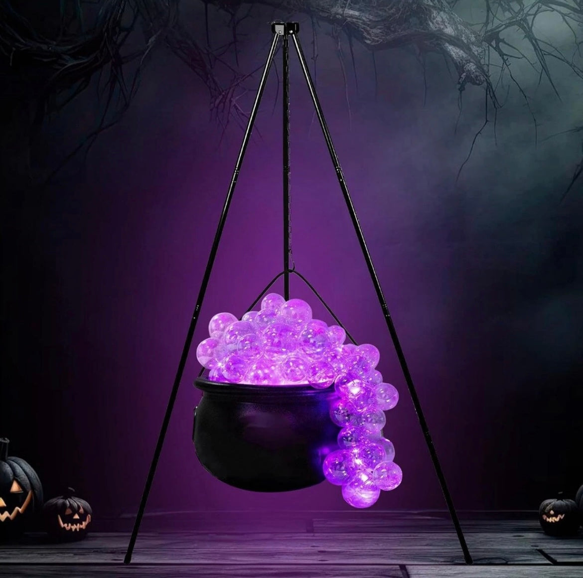 Halloween Decorations Indoor - DIY Bubbling Cauldron Set - Black Plastic Bowl