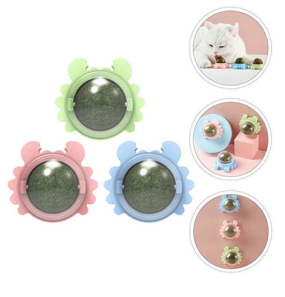 3Pcs Natural Catnip Kitten Mint Balls Safe Healthy Teeth Cleaning Dental Toy