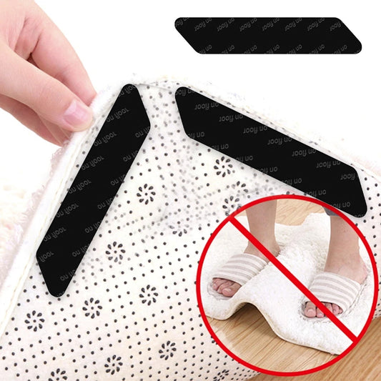 Reusable Carpet Tape Holders for Area Rugs - 12 Pack Traceless Anti Curling Pads, Indoor Floor Protection Living Room Bedroom