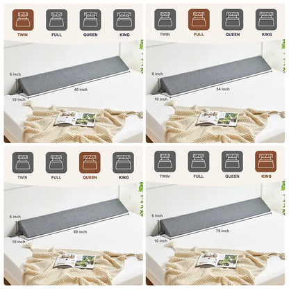 Gap Filler Bed Wedge Pillow for Headboard Gap, High-Density Memory Foam with Breathable CoverBed, Mattress Gap Filler(0-8"), Bed Wedge for Gap Between Your Headboard and Mattress Dark Grey