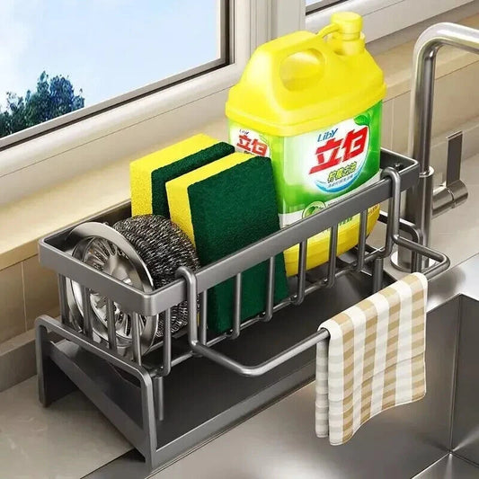 Drain Rack Storage Holder Shelf-Kitchen Sink Faucet Sponge Soap Cloth