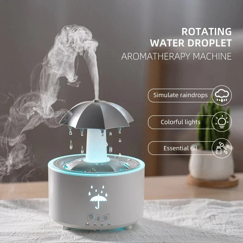 Raindrop Humidifier Water Drop Aromatherapy Diffuser Air Humidifier Night Light