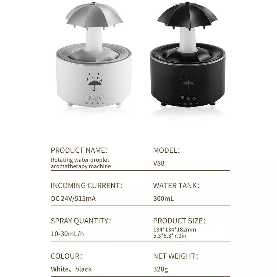 Raindrop Humidifier Water Drop Aromatherapy Diffuser Air Humidifier Night Light