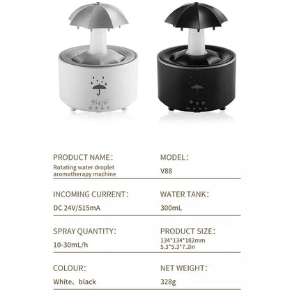 Raindrop Humidifier Water Drop Aromatherapy Diffuser Air Humidifier Night Light